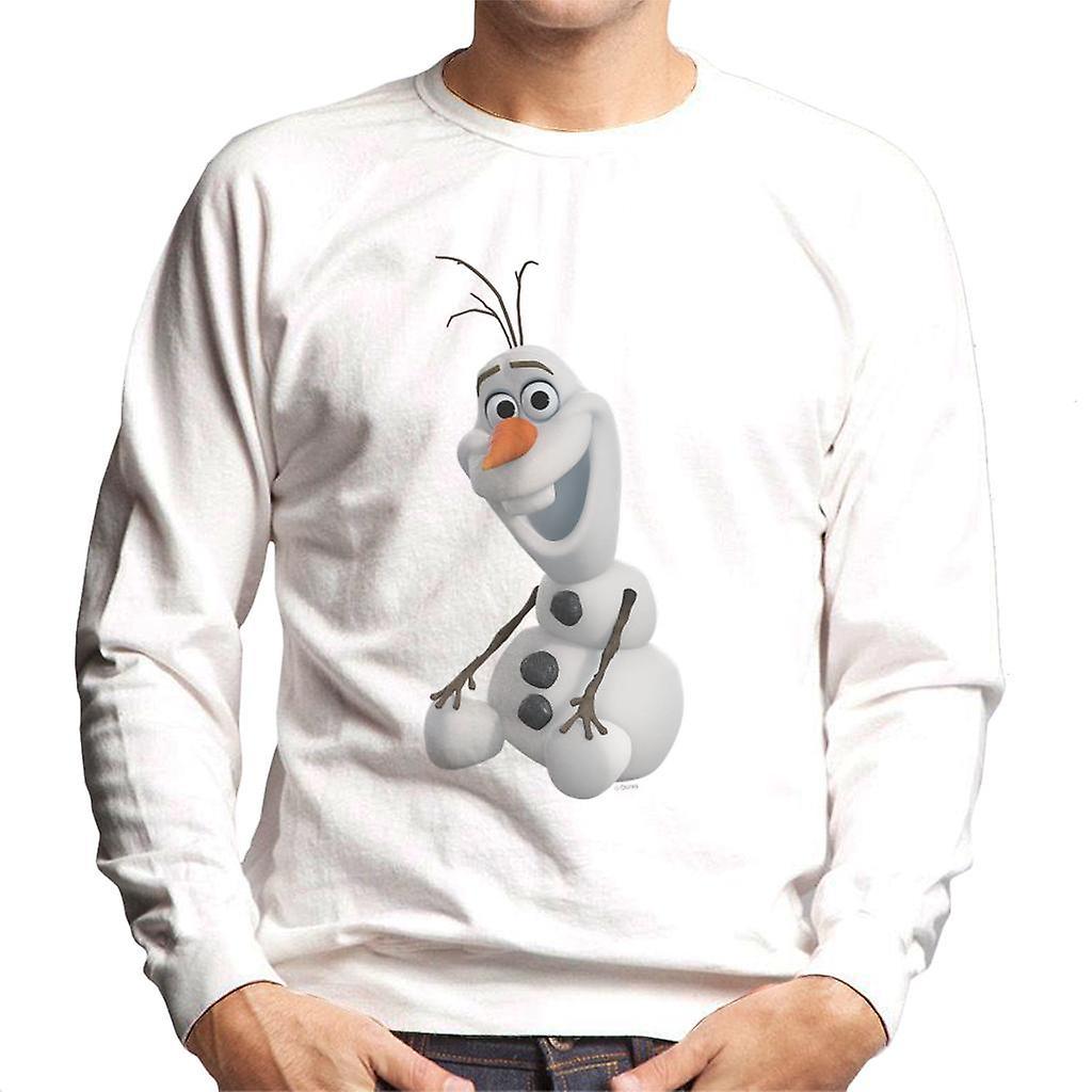 Disney Frozen Olaf The Snowman Sitting Men's Sweatshirt White XX-Large