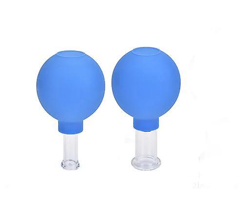 Slowmoose Vacuum Cupping Cups Set Rubber Head, Glass Anti Cellulite For  Therapy Massage 2pcs-Size 1+2 BLUE