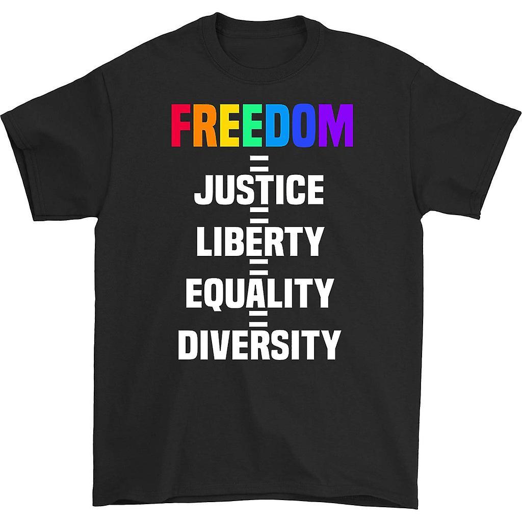 HISHARK Freedom justice liberty equality diversity t-shirt black XXL