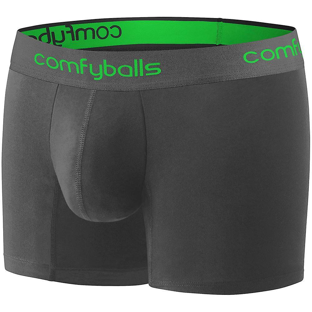 Comfyballs Men's Performance Long Boxer Shorts Fitness Underwear Charcoal Viper Grey