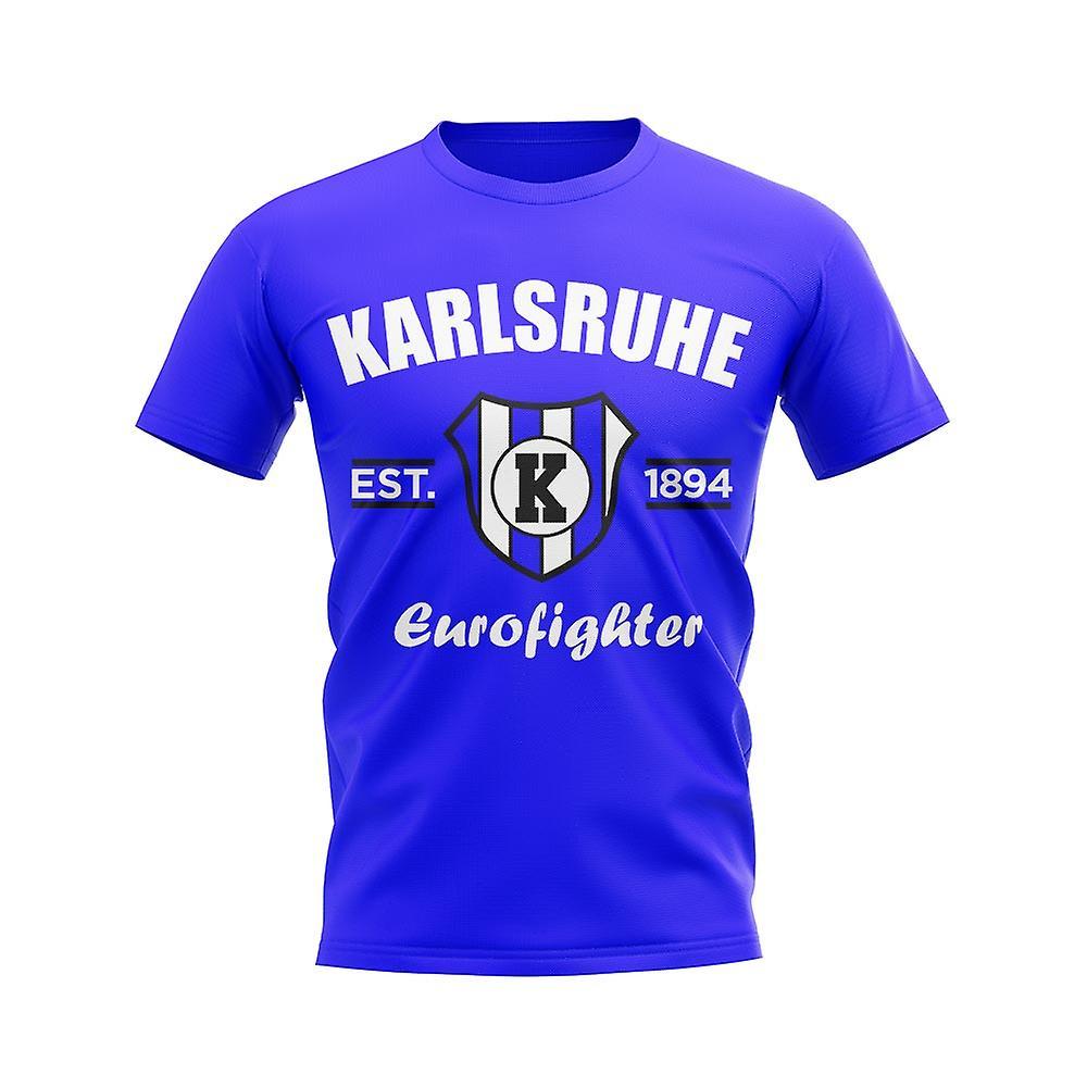 UKSoccerShop Karlsruhe Established Football T-Shirt (Royal) Blue Womens M (Size 12 - 34 inch Chest)