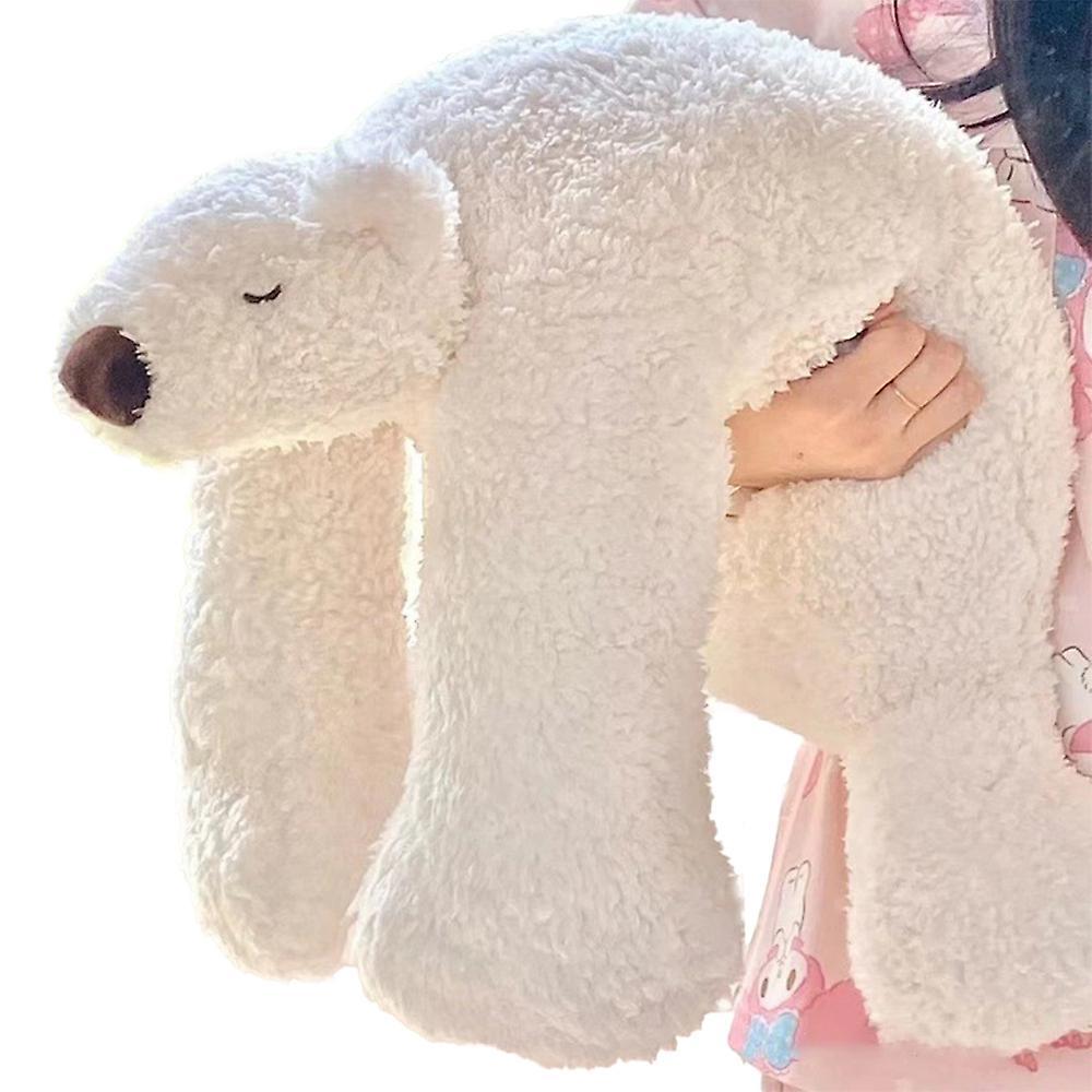 Gemdeck Polar Bear Stuffed Animals Cute Cuddle Body Pillow For Sleeping White 100*30cm