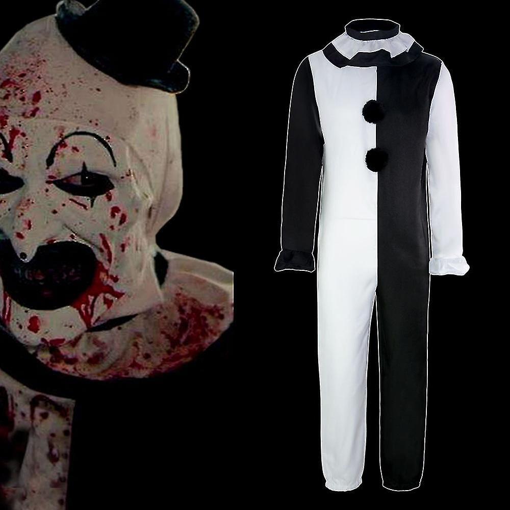 Mylight Halloween Terrifier Art The Clown Joker Cosplay Costume Set Adult Jumpsuit Masquerade Fancy Dress 3XL