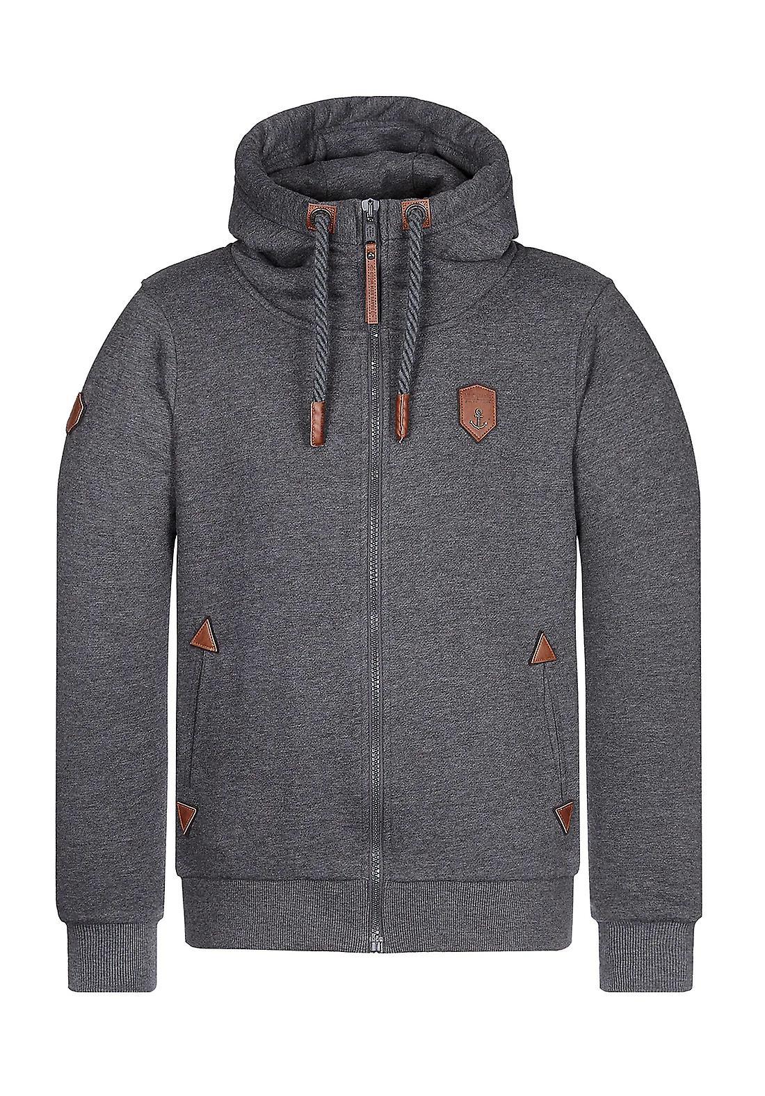 Naketano Men's Zip Hoodie Schwarzkopf anthracite melange M