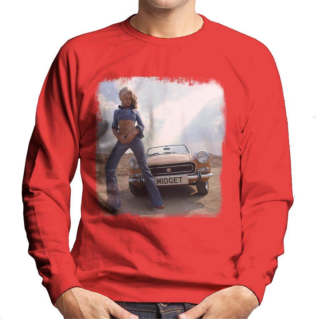 MG Midget British Motor Heritage Men's Sweatshirt Red Large