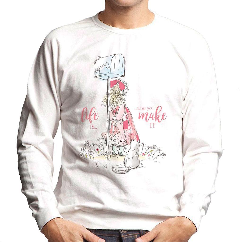 Holly Hobbie Life Is What You Make It Men's Sweatshirt White Large