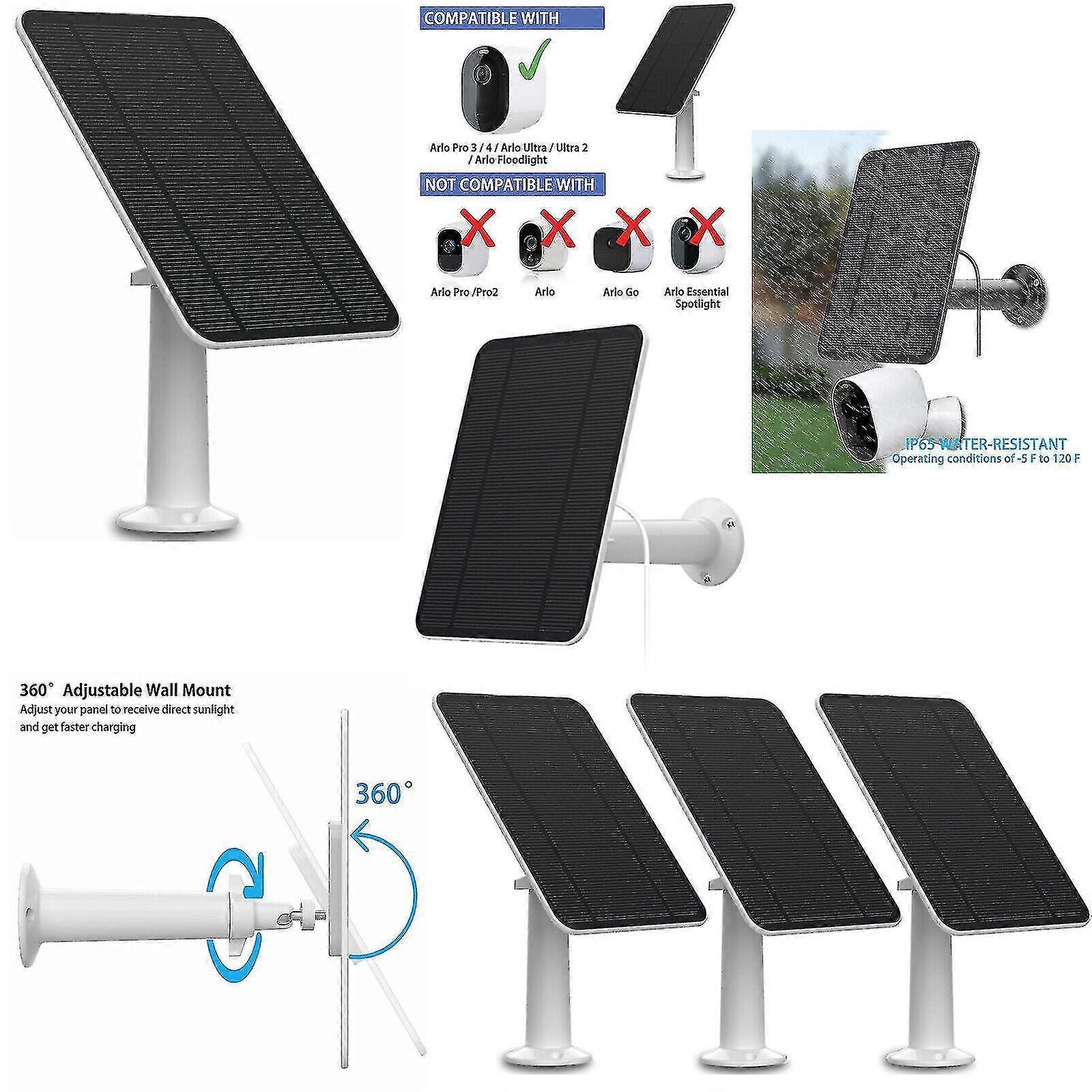 Asiv Solar Panel Charging For Arlo Ultra/ultra 2/pro 3/pro 4/pro 3 Floodlight/go 2 4w