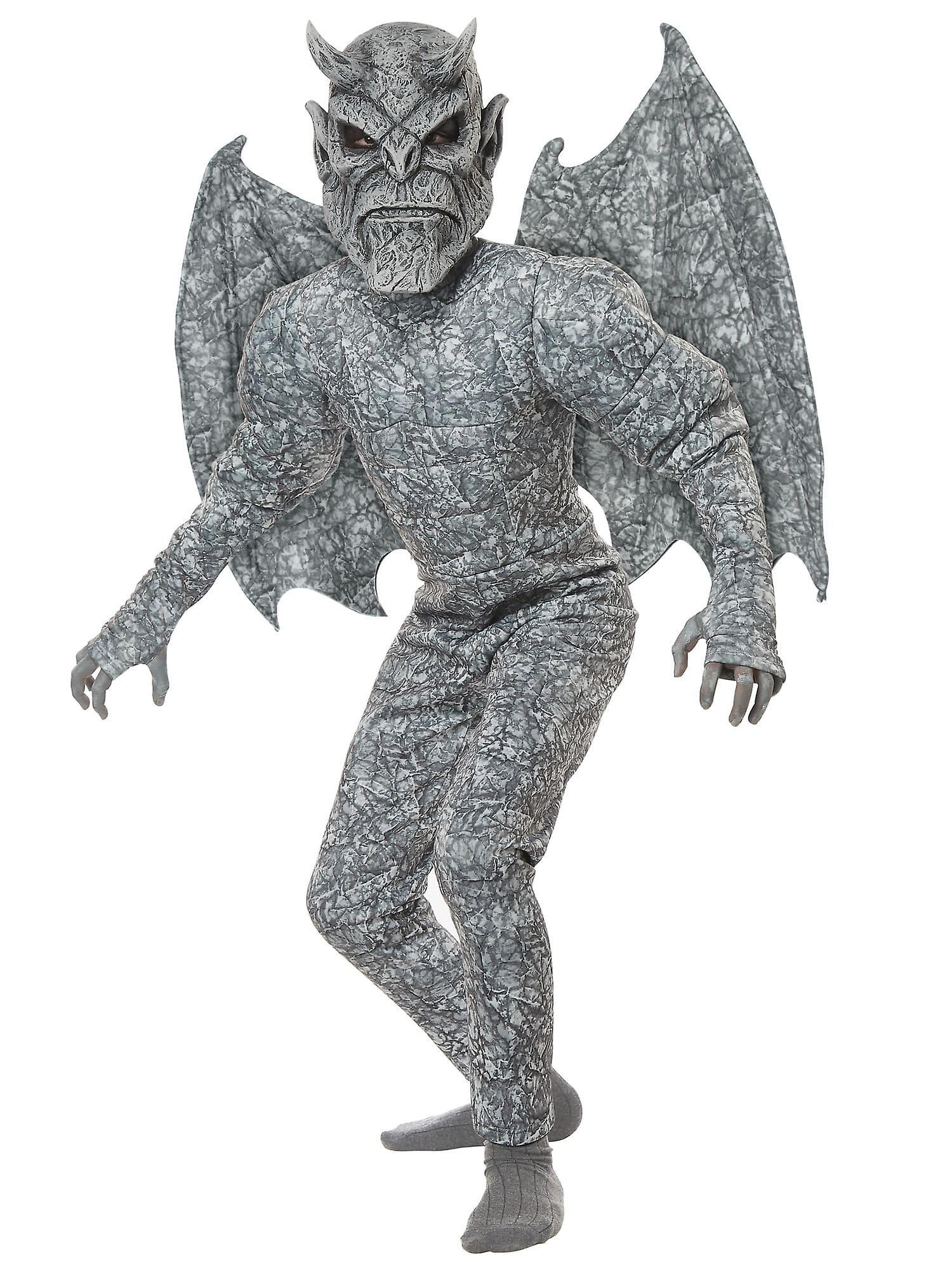 California Costume Collections Ghastly Gargoyle Monster Statue Stone Devil Demon Halloween Boys Costume Grey Large (10-12)