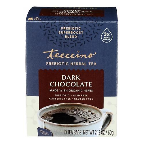 Teeccino Organic Dark Chocolate Prebiotic Herbal Tea, 10 Count (Case of 6) (Pack of 1)