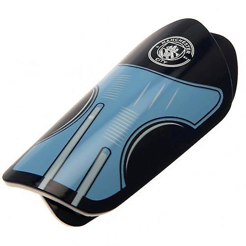 Manchester City FC Childrens/Kids Crest Shin Guards Blue/Black 10-12 Years