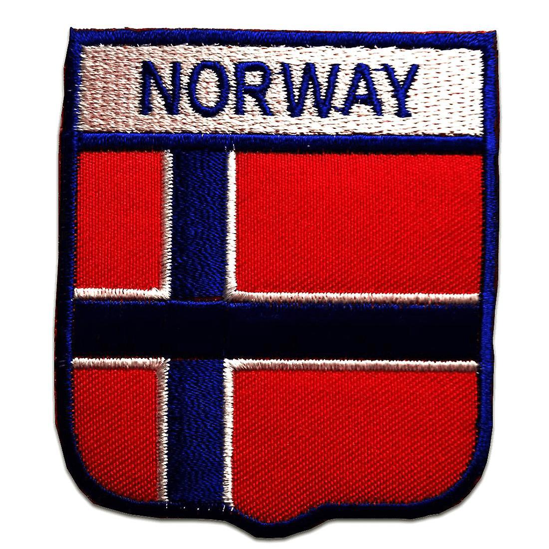 Catch the Patch Patch / Iron-on Patch - Norway Flag Flag - Red - 6.4 x 7.4 cm - Patches