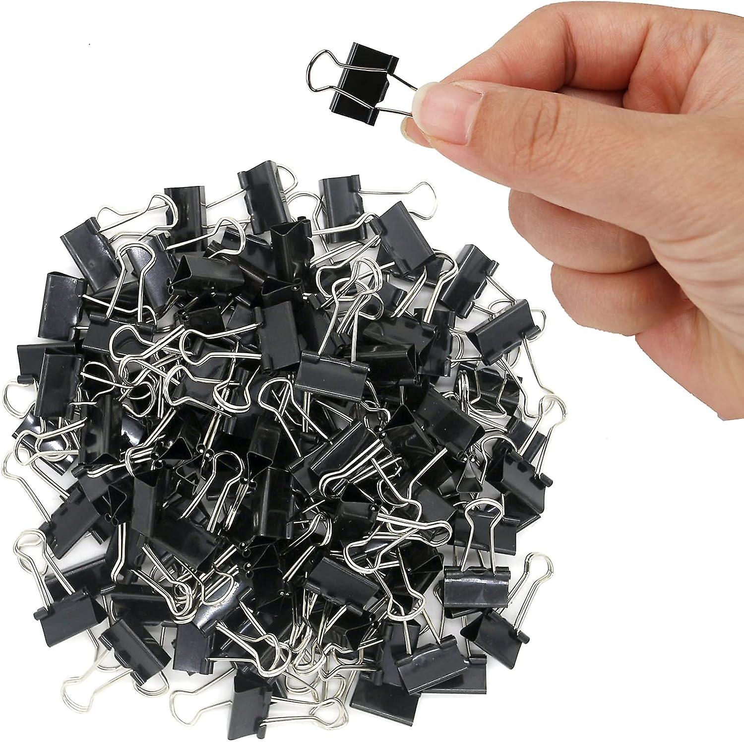 Lyun 120 Pack Mini Binder Clips - Black, Small Paper Clips 15mm 5/8 Inch