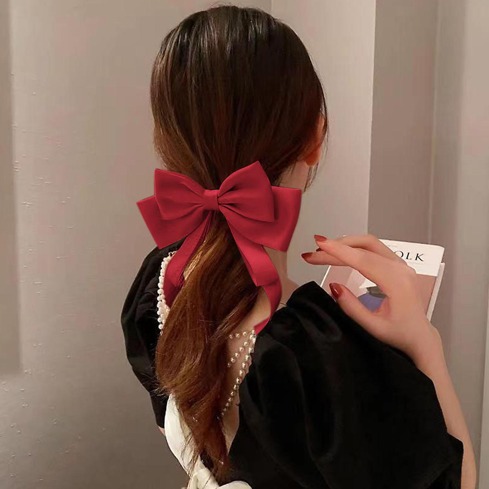 Gaoguang Mardi Gras Gifts Hair Bow Hair Clips Christmas Bows Hair Clips For Women Cream Bow Black Bow For Hair Beige Bow Clips Hair Ribbon Bow Clip...