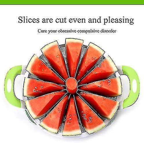 celebrate success Watermelon Slicer Cutter Comfort Silicone Handle,home Stainless Steel Round Fruit Vegetabl