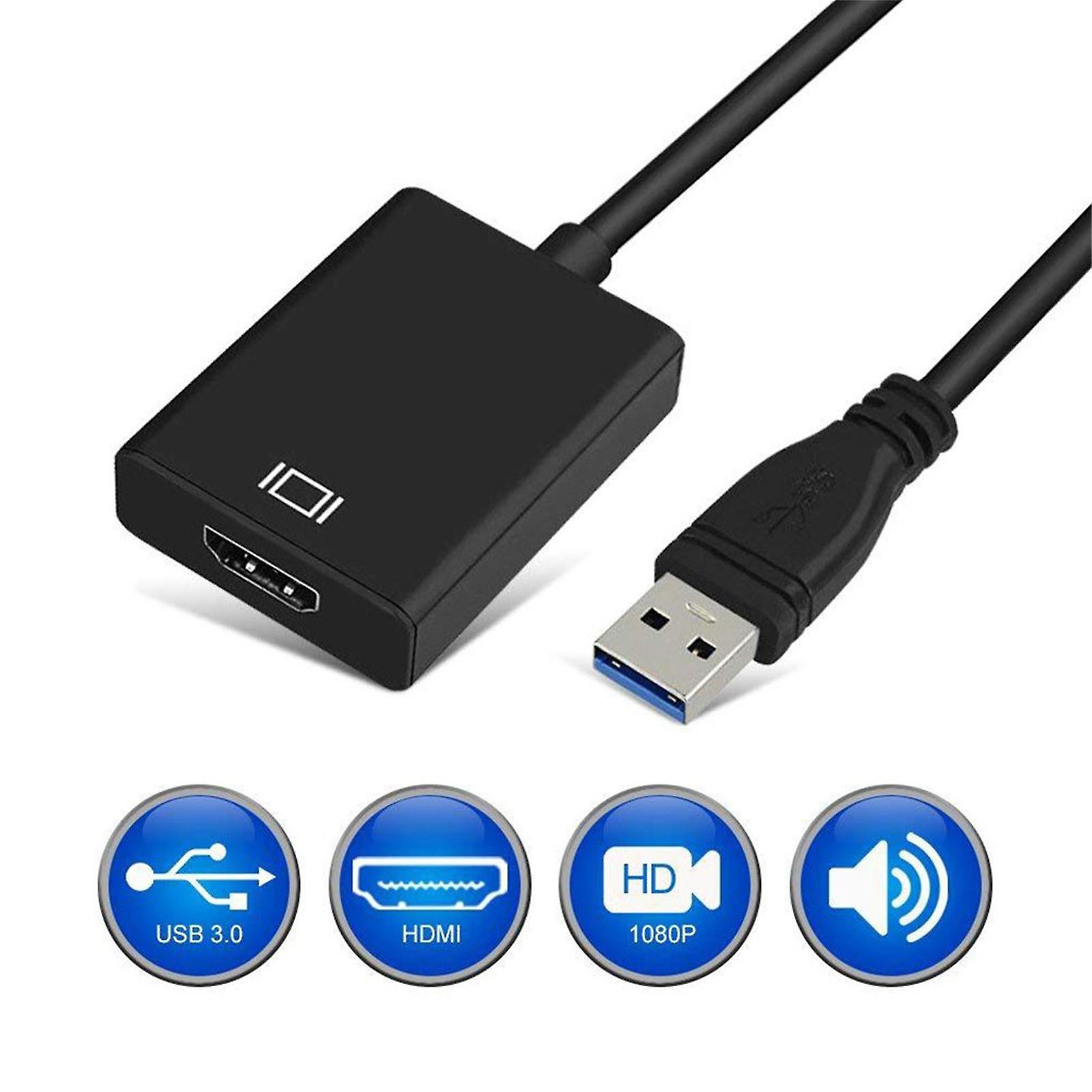 Baodan USB 3.0 To HDMI Adapter HD 1080P Video Cable Adapter Converter with Audio Output