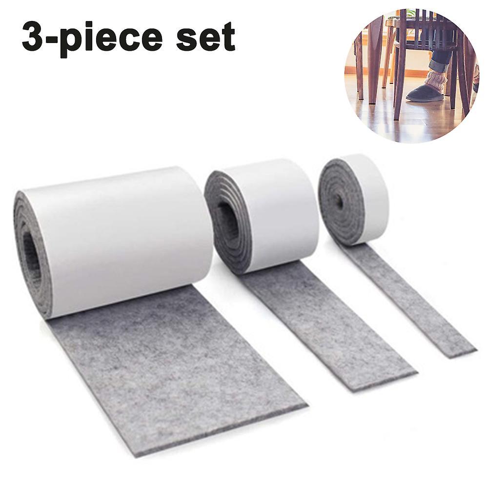 Axxx 3 rolls of self-adhesive felt for furniture (100cm * 10cm + 100cm * 5cm + 100cm * 2cm) Cut any shape, strong adhesive sliding mat tape, for ch...