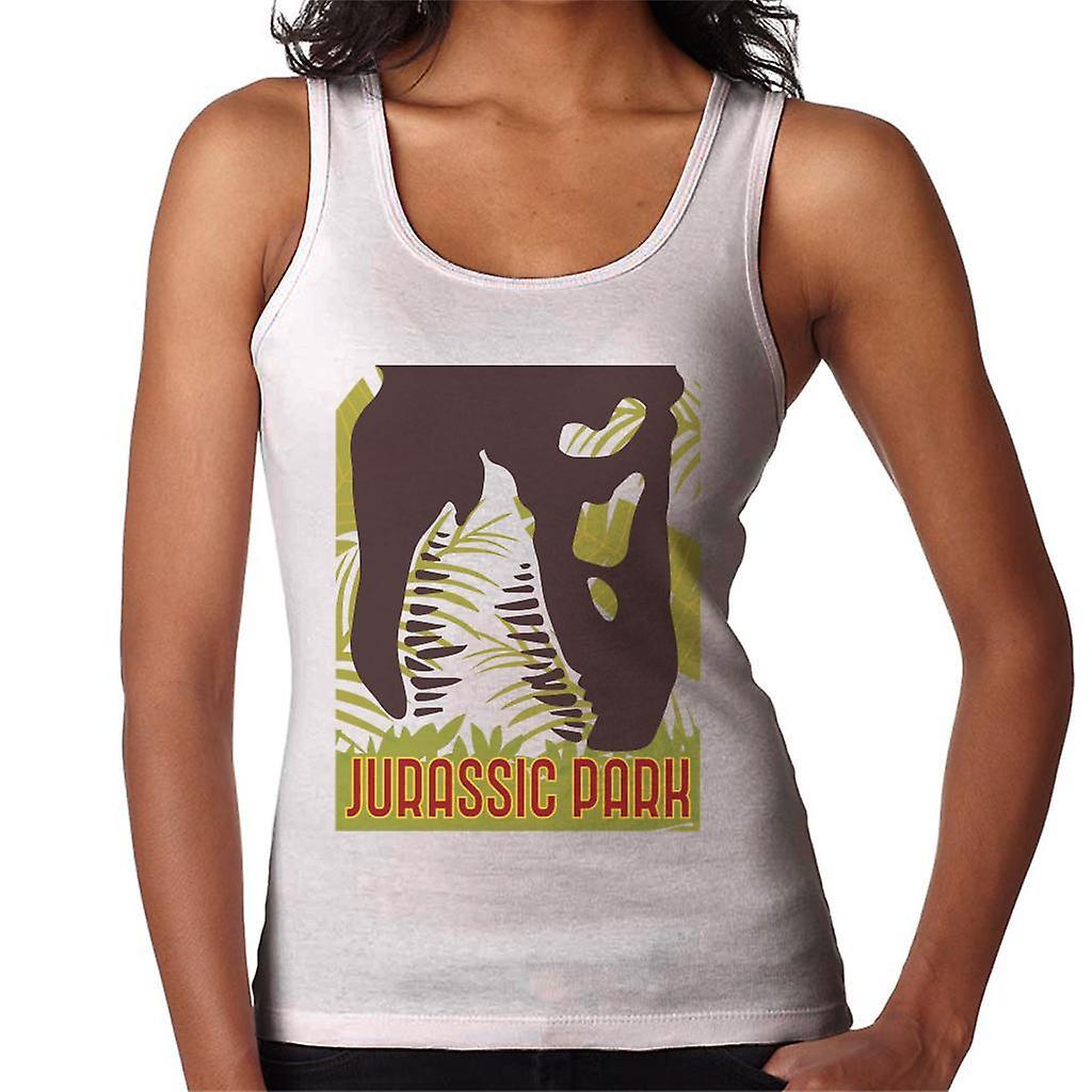 Jurassic Park T Rex Skeleton Silhouette Eating Women's Vest White X-Large