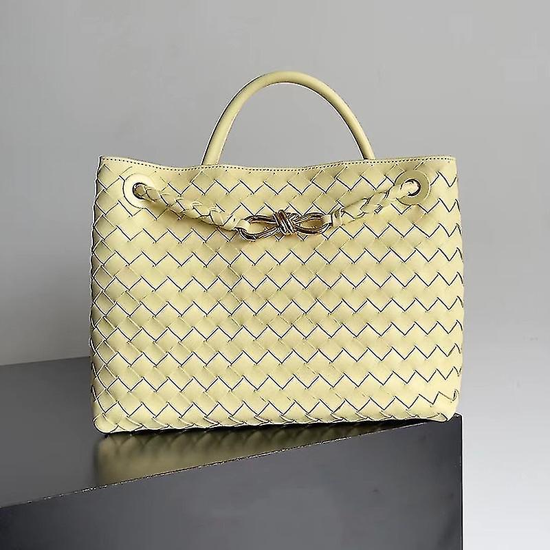 Sszfu Italy Design Andiamo Woven Bag Large Capacity Handbag Party Dinner Wedding Tote Bag_ Yellow