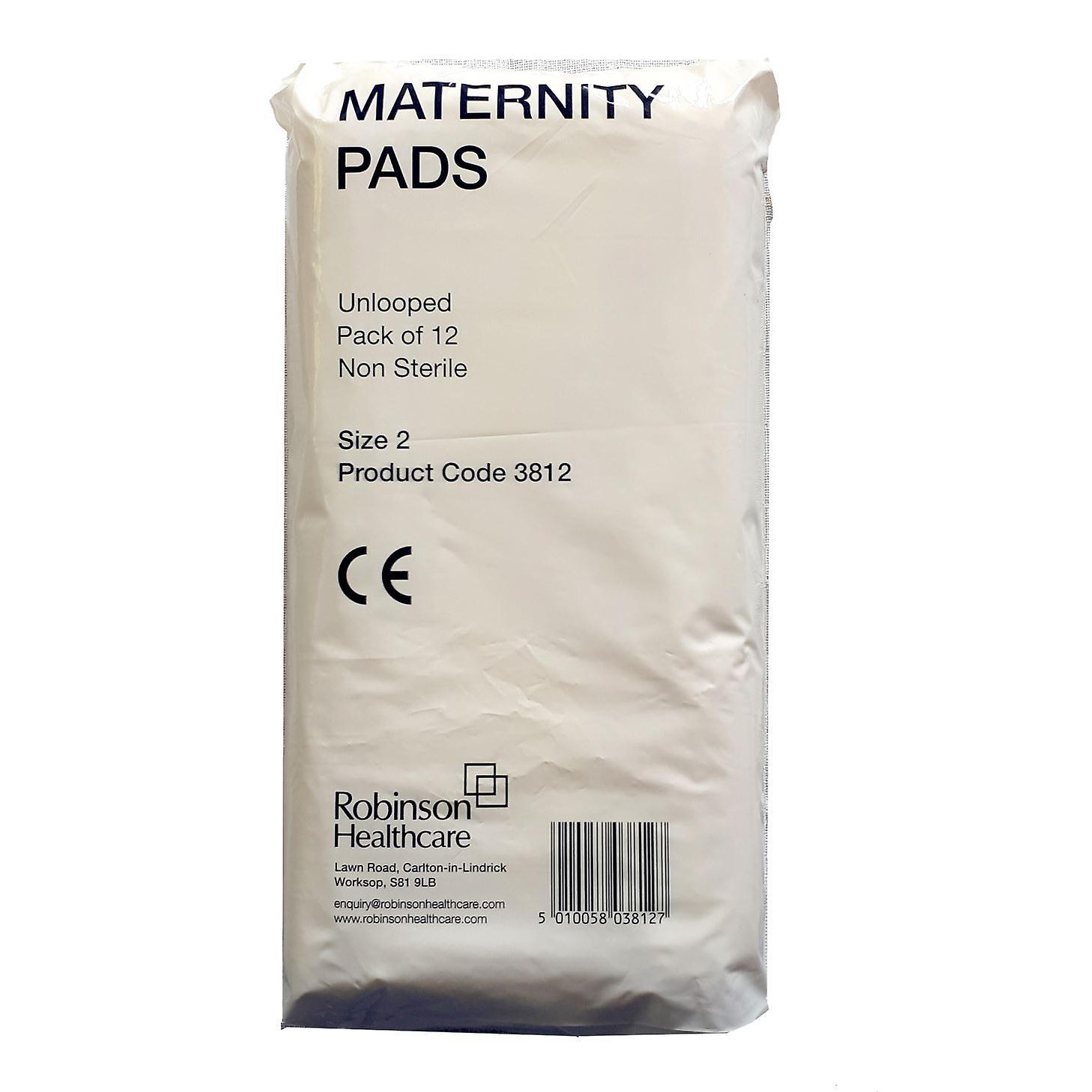 Robinson Healthcare Pack of 12 Maternity Pads Robinson Health Care white 2 (1.80cm thick)