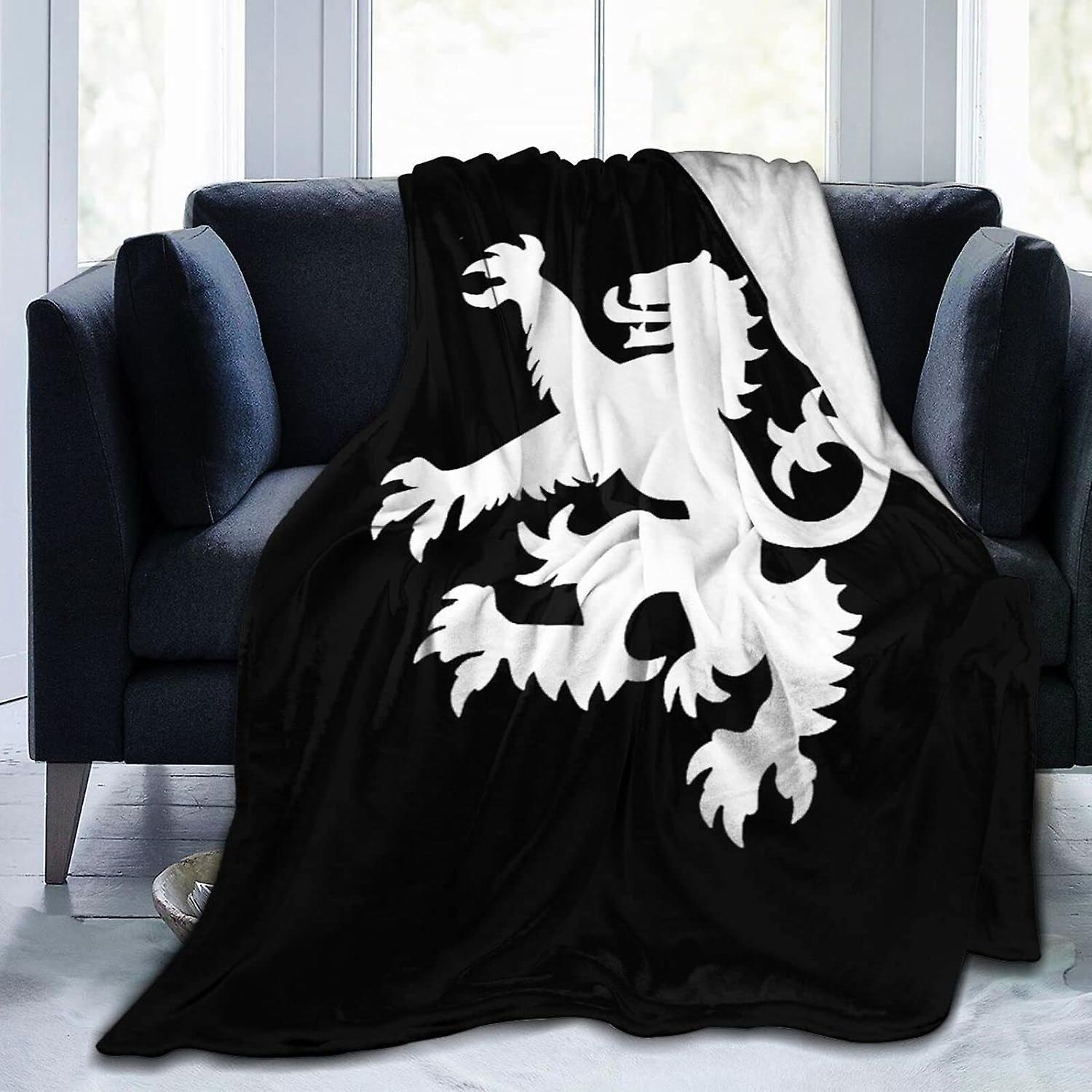 Kerota Throw Blanket Lion Rampant Scotland Soft Micro Flannel Blanket Sofa Single Blanket Washable for Adults Children 60x50in 150x125cm