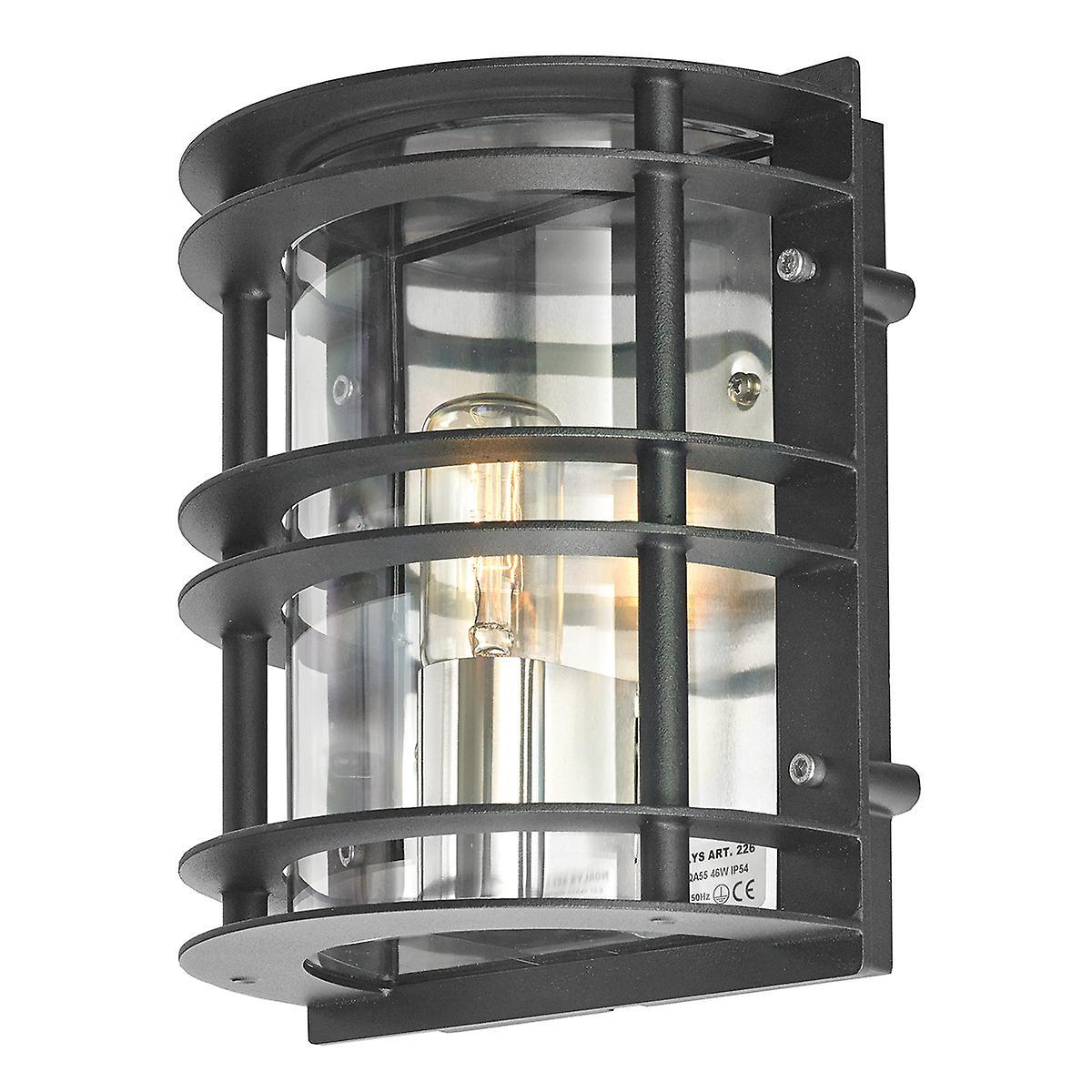 Stockholm 1 Light Outdoor Wall Light Black IP55 E27