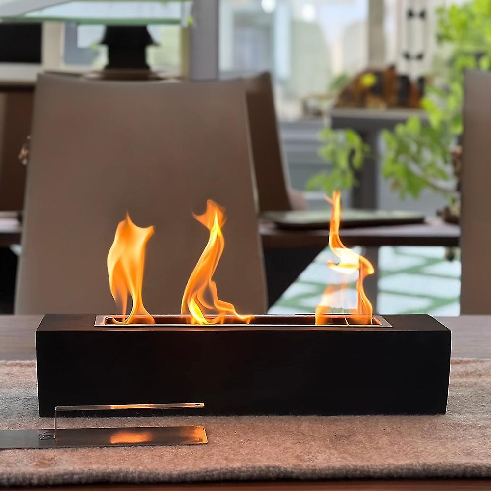 Living And Home Concrete Rectangle Bio-Ethanol Outdoor Tabletop Fireplace