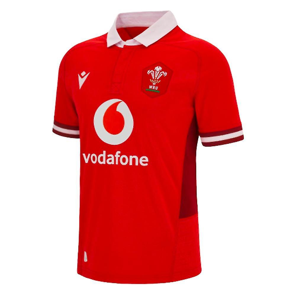 Macron 2023-2024 Wales Rugby WRU Home Poly Shirt Red XXXL Adults