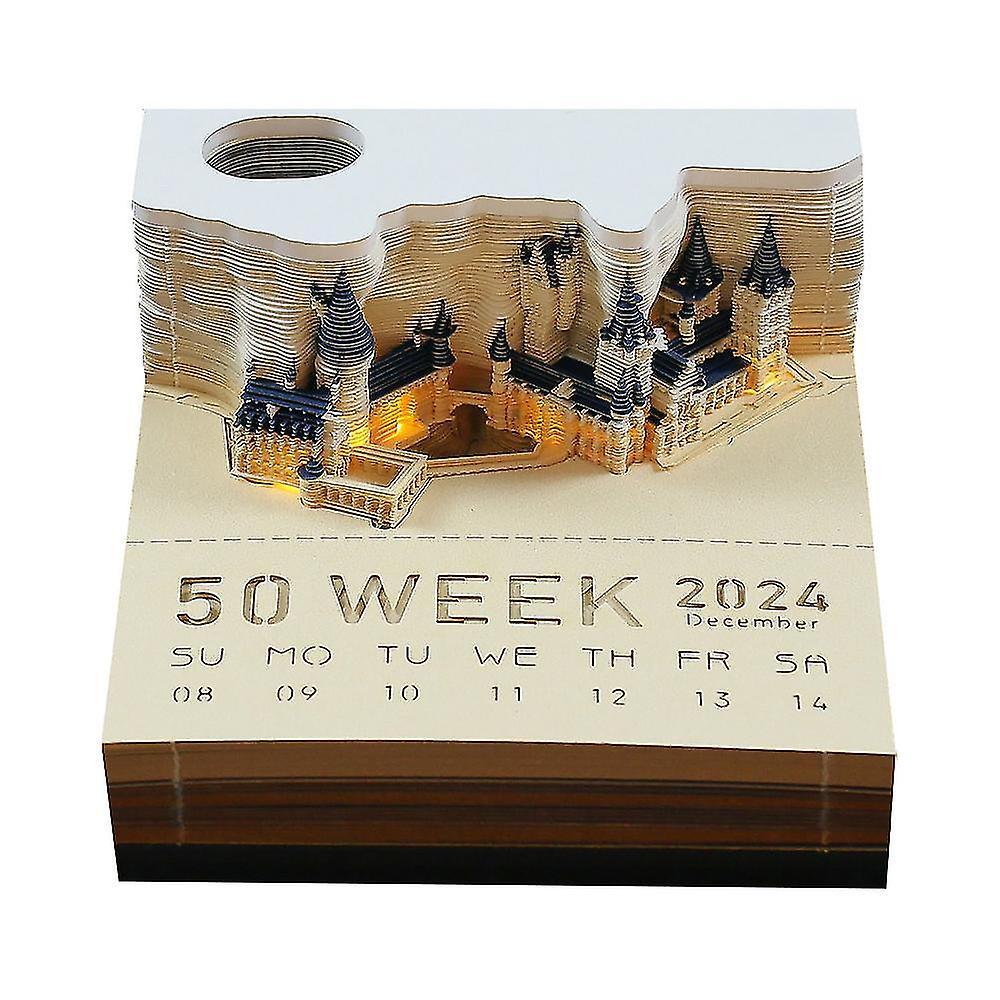 Syhmy Harry Potter 2024 Calendar 3d Hogwarts Memo Pad Castle Cube With Light