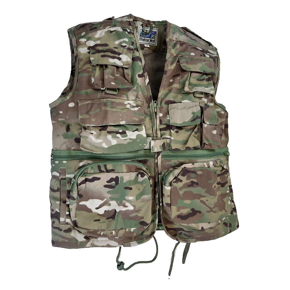 RTC Multi Pocket Fishing Vest Hunting Waistcoat Universal Camo XX-Large