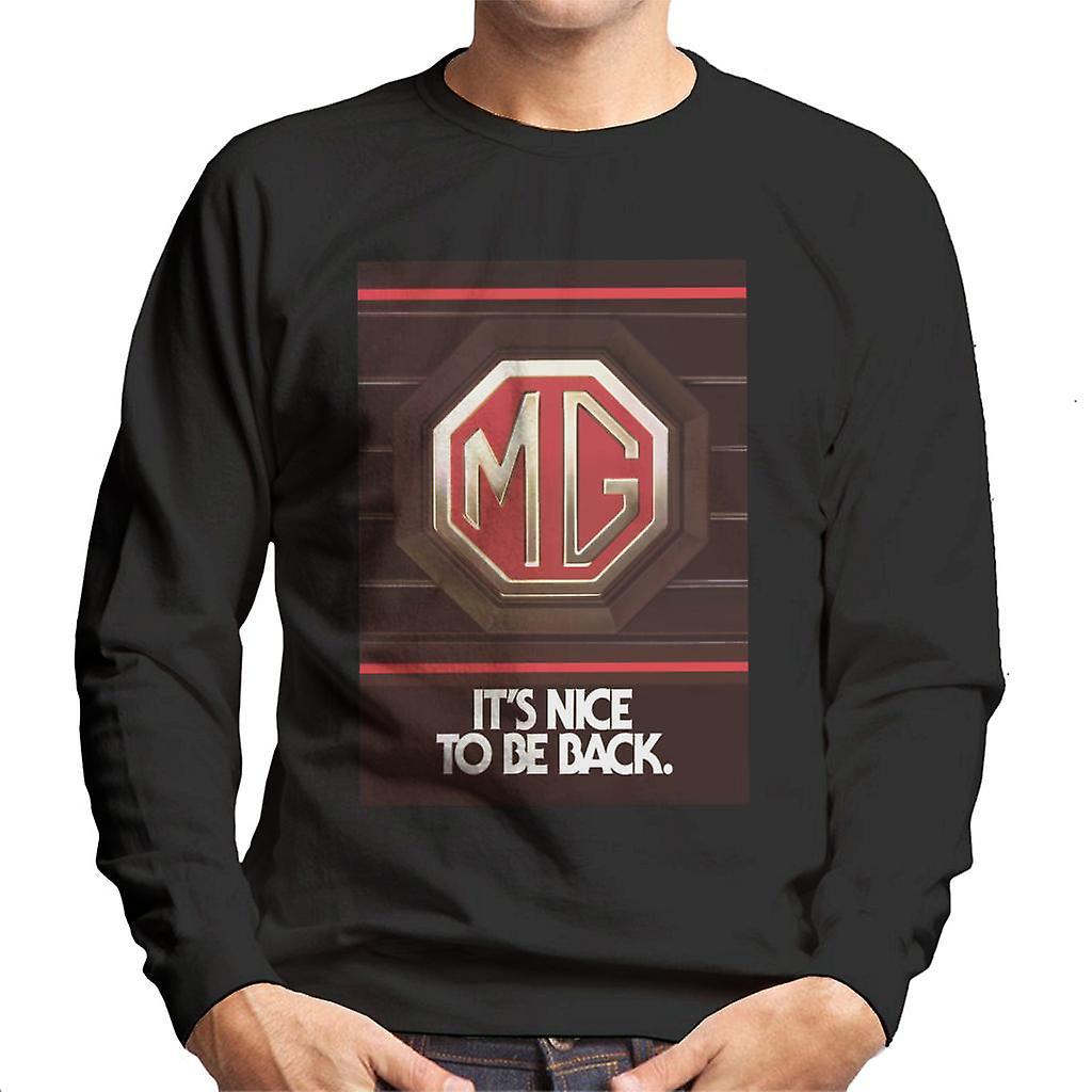 MG Its Nice To Be Back British Motor Heritage Men's Sweatshirt Black Medium