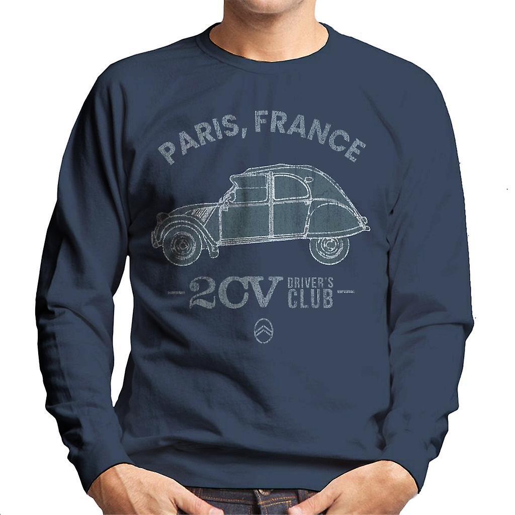 Citro�n Citroen 2CV Drivers Club Paris France Men's Sweatshirt Navy Blue XX-Large