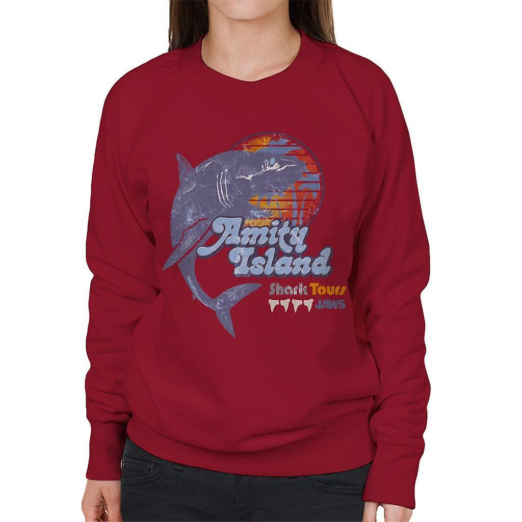 Jaws Amity Island Shark Tours Logo Women's Sweatshirt Cherry Red Large