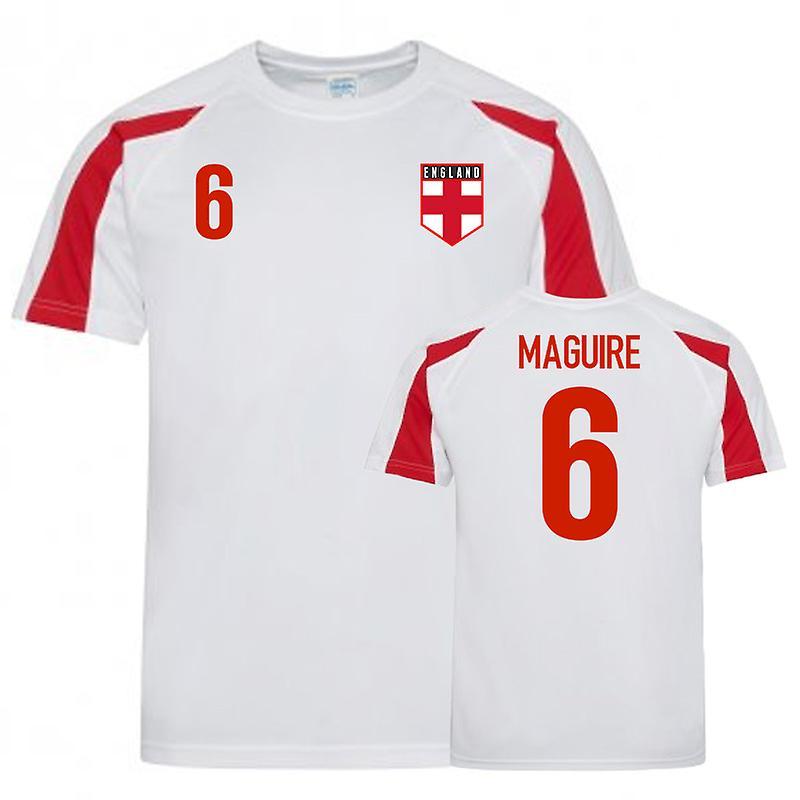 UKSoccerShop England Sports Training Jersey (Maguire 6) White SB (5-6 Years)