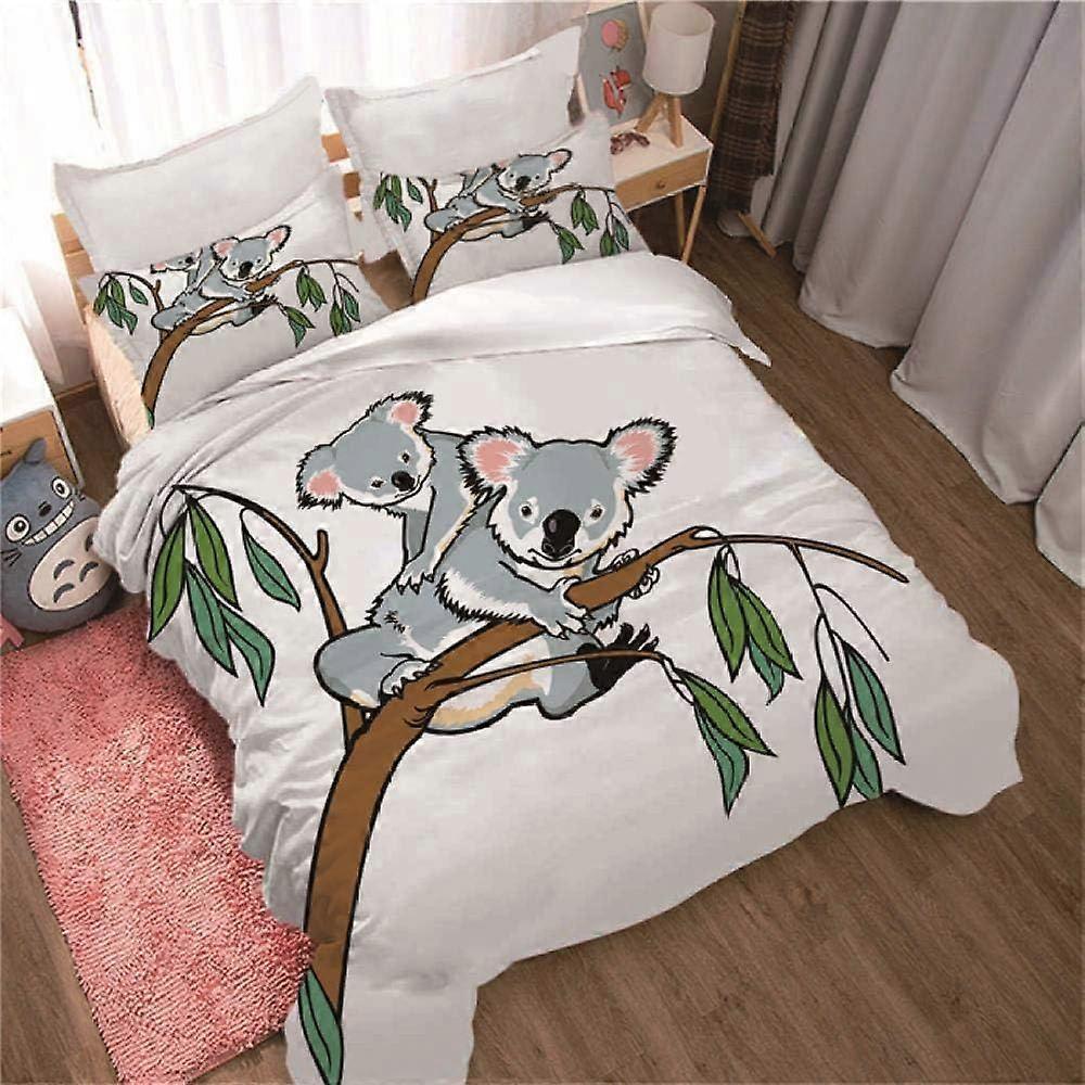 Kerota Bedding Sets Koala Animal Digital Printing Color Bedding Pieces  Duvet Cover and Pillowcase) inch 135*200 CM Single135x200cm