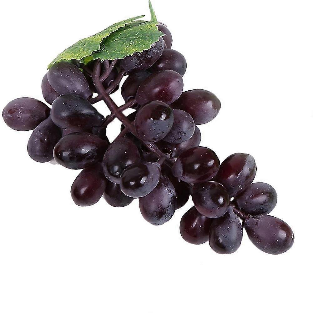 Denuotop Fake Grape Artificial Plastic Lifelike Faux Fruit Home Garden Decoration Purple