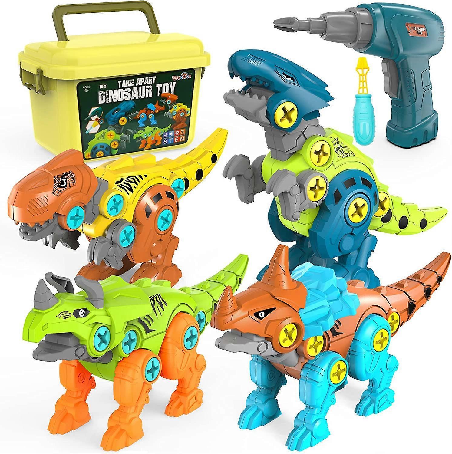 Ubiuo Take Apart Dinosaur Toys for Kids with Storage Box Electric Drill, DIY Construction Build Set Educational STEM Gifts for Boys Girls