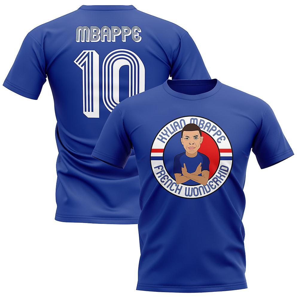 Gildan Kylian Mbappe France Illustration T-Shirt (Blue) LB (9-11 Years)