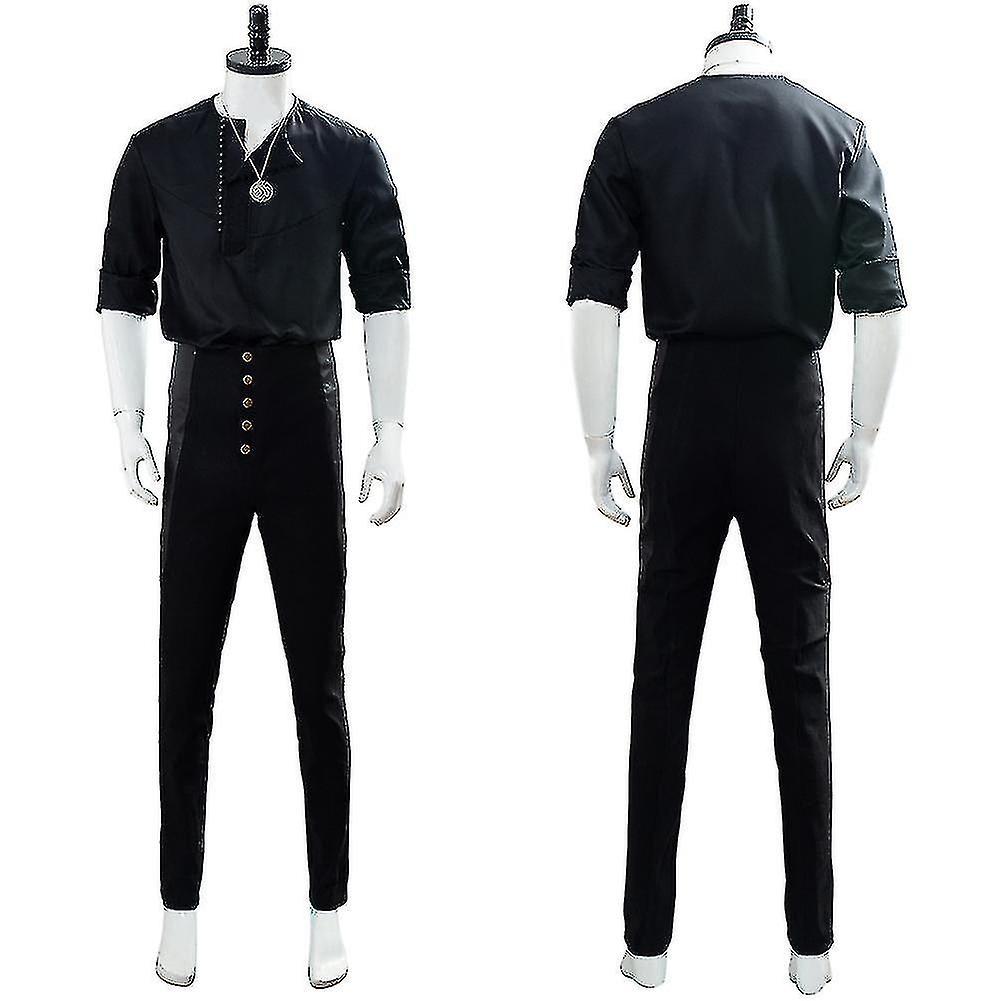 Cryin Geralt Of Rivia Cosplay Costume Casual Wear Shirt Men Black Suit Halloween Carnival Costume Custom-r M