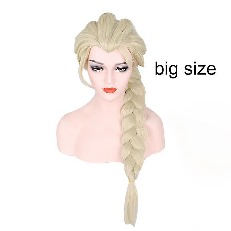 Scitoo Elsa Cosplay Wig Queen Princess Long Braid Heat Resistant Synthetic Hair Adult Women Halloween Party Anime Cosplay Wigs + Wigcap Big Size On...