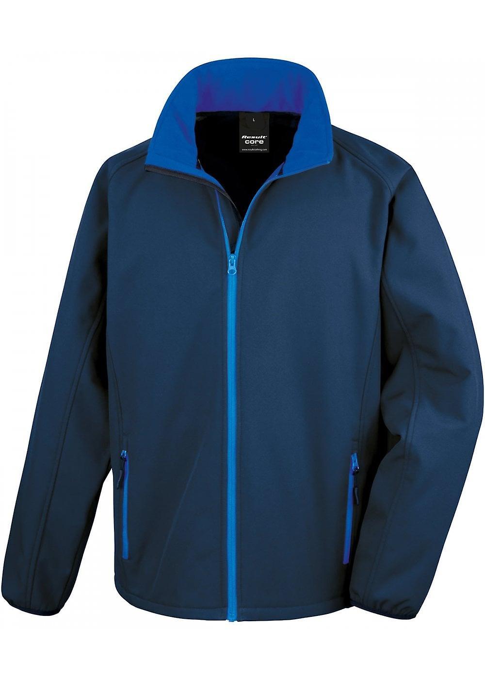 Men's Result Core Printable Softshell Jacket R231M Navy / Royal