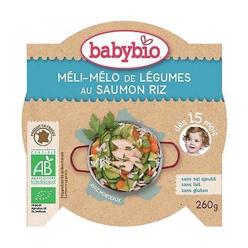 Babybio Menu Méli Mélo Of Vegetables With Salmon Organic Rice (from 15 months) 260 g