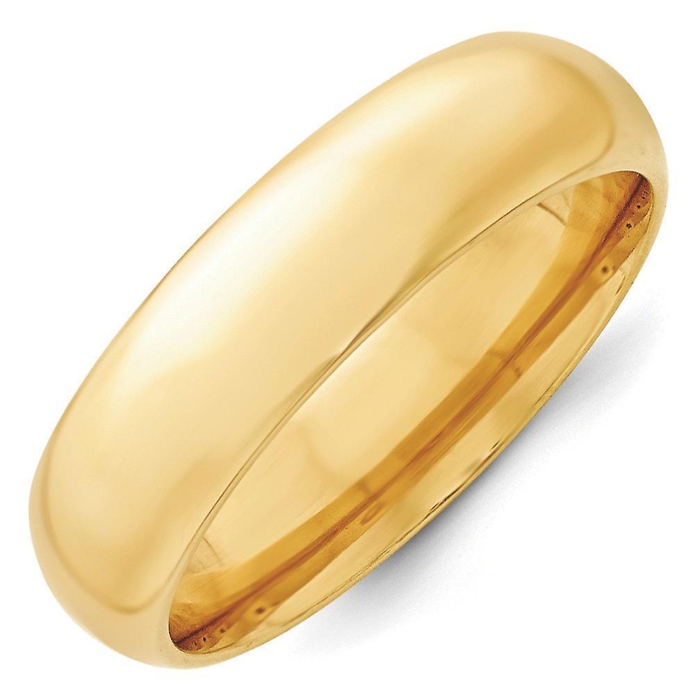 JewelryWeb 14k Yellow Gold Solid Polished Engravable 6mm Standard Comfort Fit Band Ring Jewelry Gifts for Women - Ring Size: 4 to 1 11.5