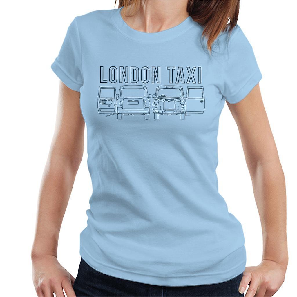 London Taxi Company TX4 Open Door Angles Women's T-Shirt Sky Blue Small