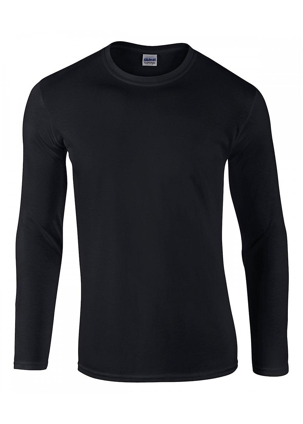 Men's Gildan Softstyle™ Long Sleeve T Shirt 64400 Black