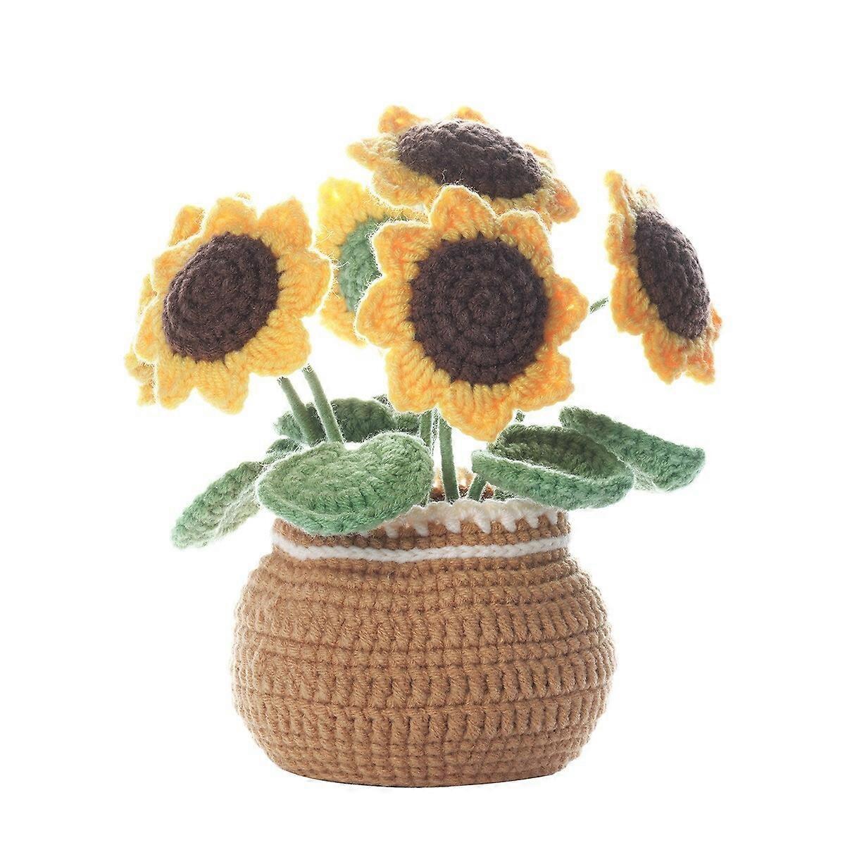 Unbrand Beginner Crochet Flowers Starter DIY Kit for Beginners Adults Sunflower