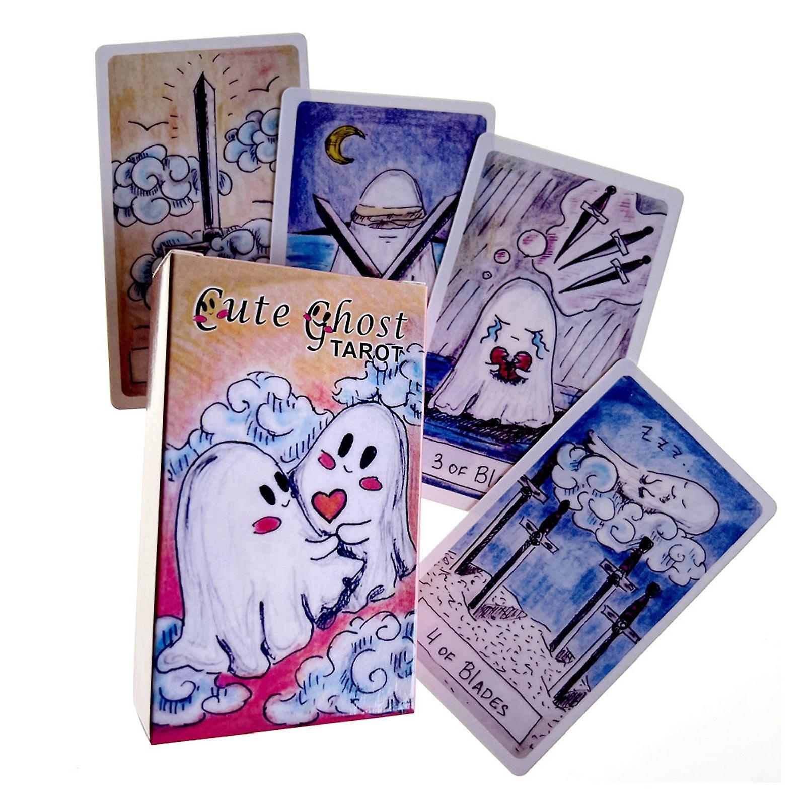 Tarot Cards Cute Ghost Tarot Deck Toy Set Tarot Deck Oracle Card Divination Family Playing Birthday Gift Party Entertainment Board Game