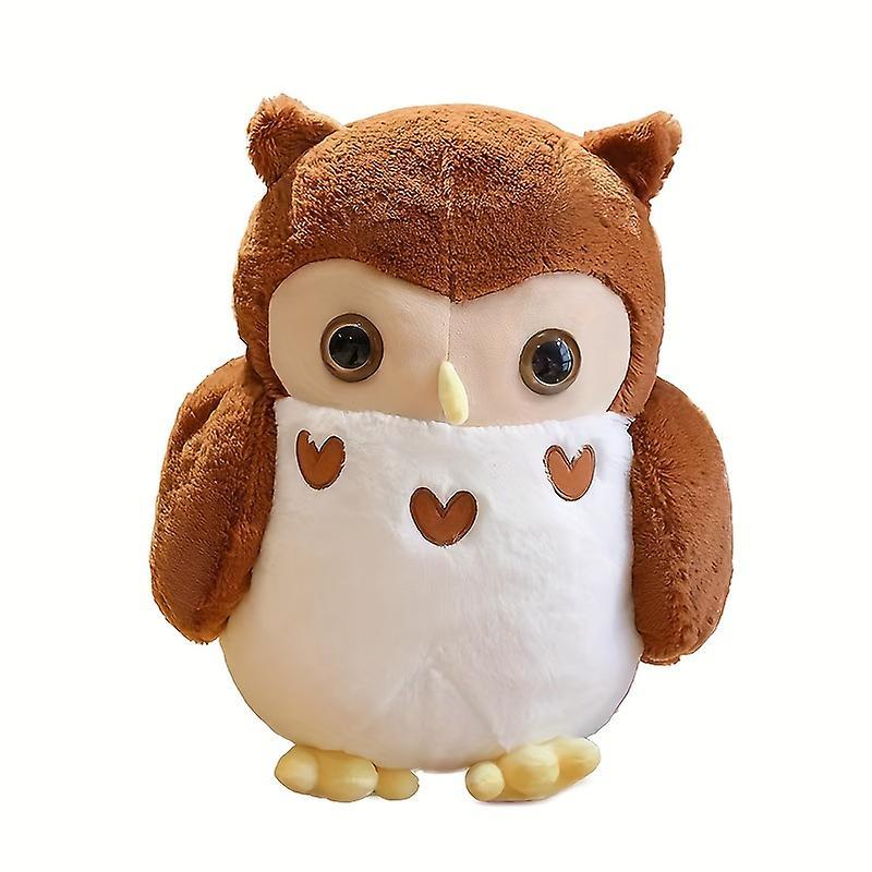 Wfuo Cute Soft Owl Doll Pillow Plush Toy Large Grabber Doll Chocolate color