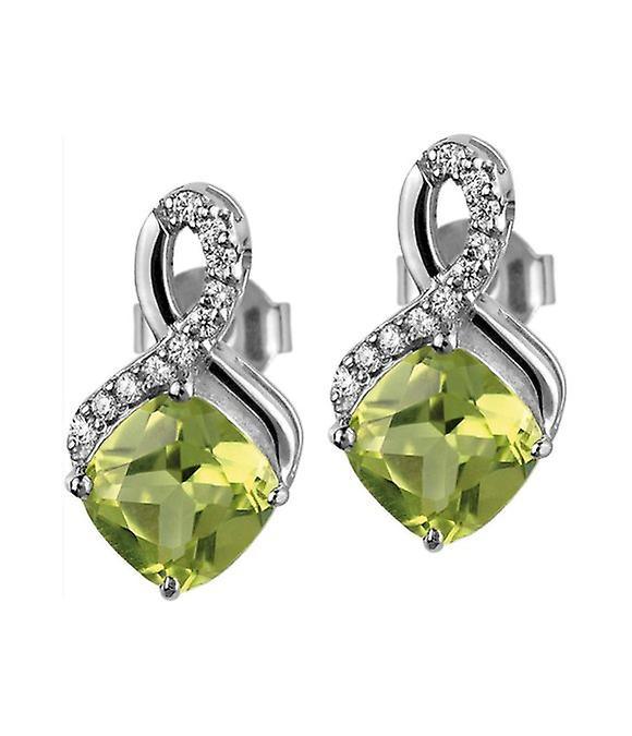 Jacques Lemans - Sterling Silver Studs with Peridot - SE-O117C