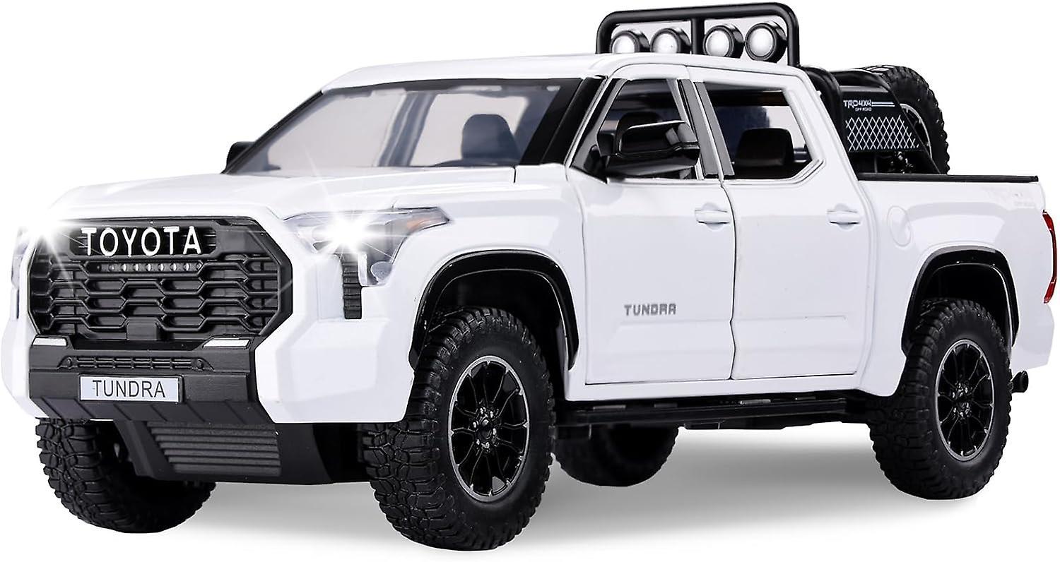 Wjiaer Tundra Truck Toys Off-Road Pickup Toy Trucks Diecast Metal Big Trucks with Light and Sound Pull Back Model Cars Birthday Gift for Kids