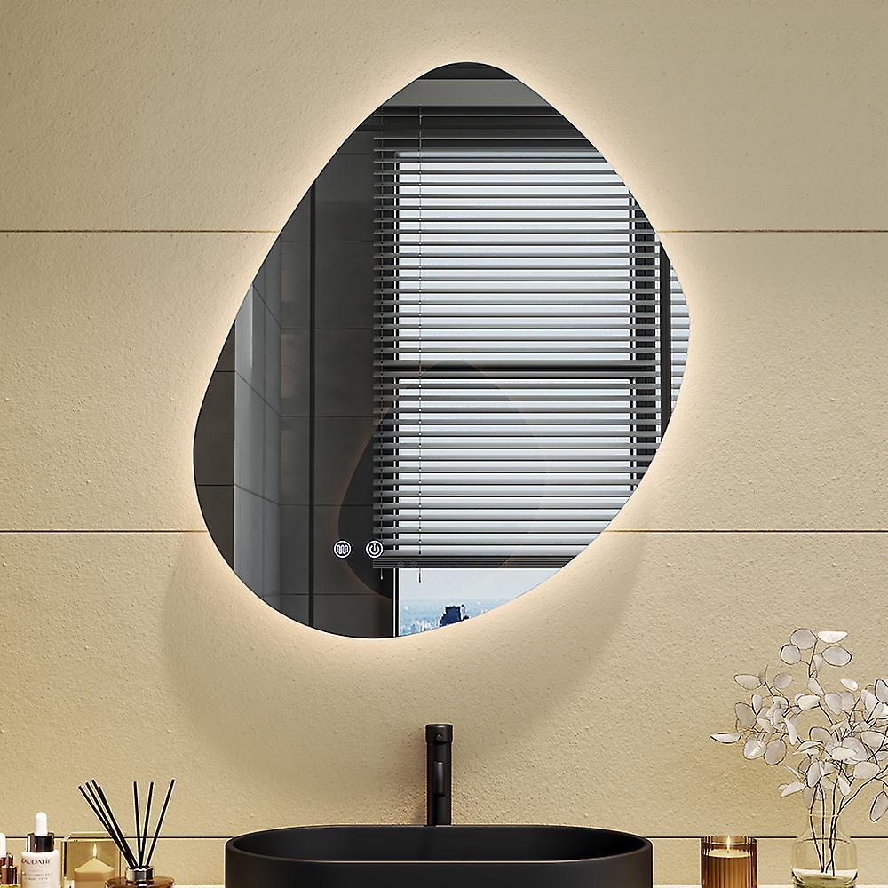 Living And Home 70*60cm Modern Frameless Irregular LED Wall Mirror